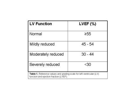 lvef normal range and echocardiogram.